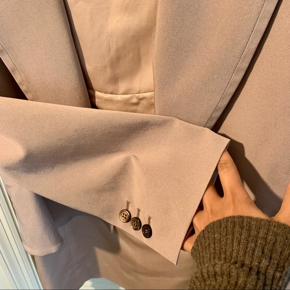 YSL Silk Beige Skirt Blazer Suit Work Wear - Picture 3 of 11